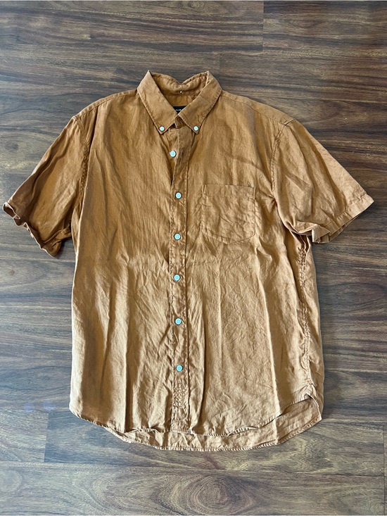 Club Monaco Other - Club Monaco Men's Short-Sleeve Button-Down Shirt in Rust Burnt Orange